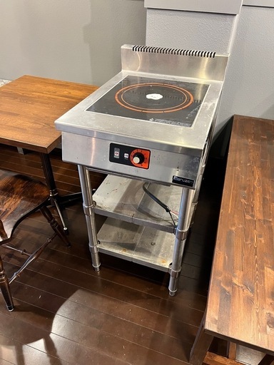 2007年製 マルゼン MIH-03C 業務用 1口 IH コンロ 3.0kw 3相200V W450D600H950 電磁調理器