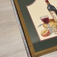 【クロスステッチ】完成品＋額入り　ワインと果物の画像