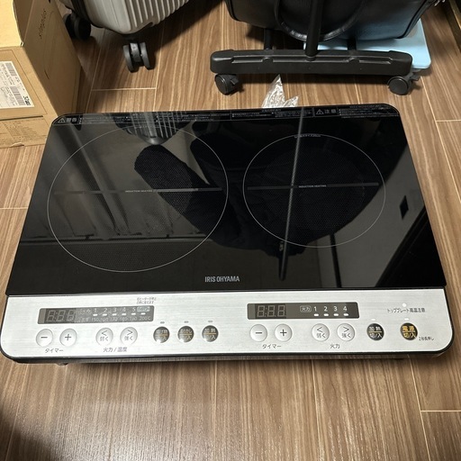 アイリスオーヤマ IHクッキングヒーター 2口 IHコンロ 1400W with leg