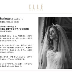 ELLEウエディングドレス(パニエ、ストラップ等セット)の画像