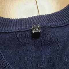 セーター　130　無地　ネイビーの画像