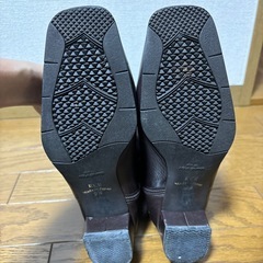 ダークブラウン レザー ロングブーツの画像