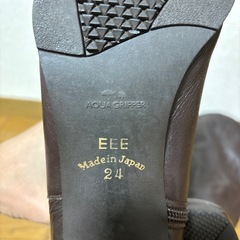 ダークブラウン レザー ロングブーツの画像