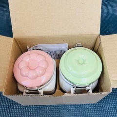【新品】陶器 ポット 調味料入れ ミスド レトロ キャニスターの画像