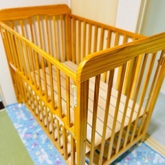 yamatoya 木製ベビーベッド ナチュラル