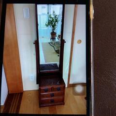 座鏡 和風姿見（一面鏡）アンティークの画像