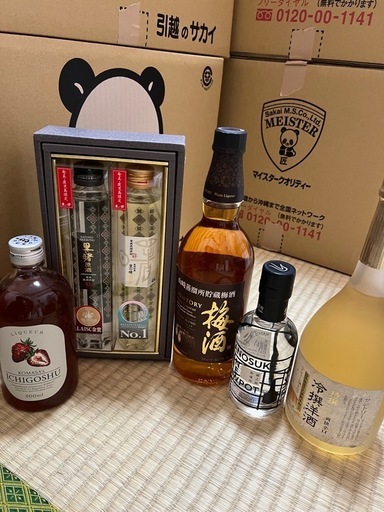 梅酒、ウィスキー、リキュール、焼酎セット