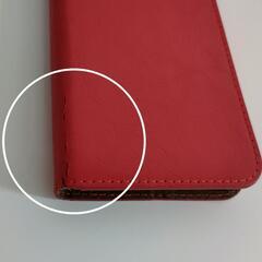 OPPO Reno5 A ケース 牛革 手帳型スマホケース レッドの画像