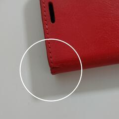 OPPO Reno5 A ケース 牛革 手帳型スマホケース レッドの画像
