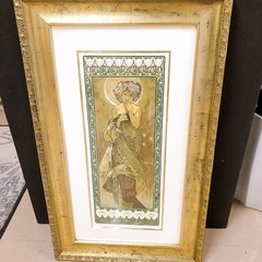【売約済】絵画 インテリア  額装 ミュシャ 月光　