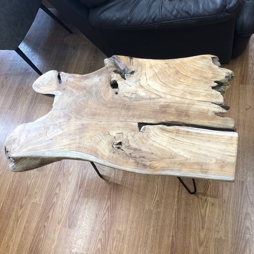 一枚板テーブル　程度B ブラウン【取りに来れる方限定】