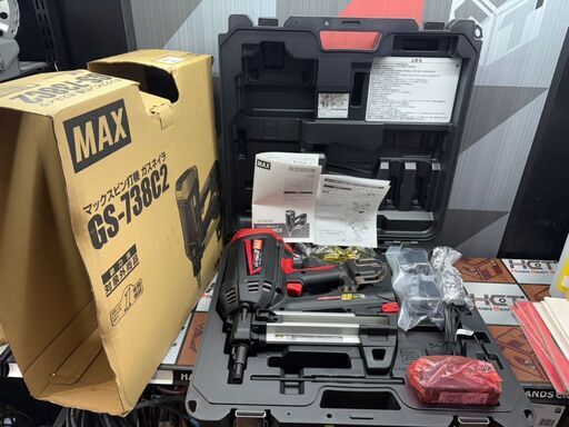 【未使用】マックス MAX GS-738C2 ガスネイラ バッテリ×2・充電器付き