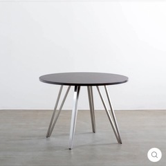 THE CAFE TABLE / 天然木Black Steel ラウンド100 CTB-K01NK-4TRG-