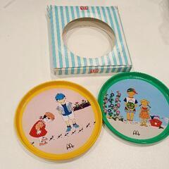 0331-139 レトロブリキ絵皿　の画像