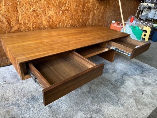 C3106 カリモク　ローテーブル　収納付きテーブル
