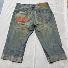 EDWIN 505　ダメージジーンズ　　膝下丈の画像