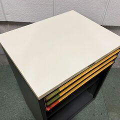 ELEGANT エレガント スチール キャビネット 書類ケース 収納庫 キャスター付 幅50cm×奥行41cm×高さ70cmの画像