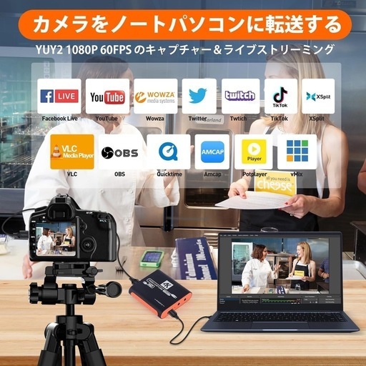 Switch対応 4Kパススルー キャプチャーボード 1080P 60FPS 8