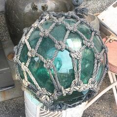直径約 35ｃｍ 浮き球 大きい  緑ガラス玉 ガラス球  漁具 ヴィンテージの画像