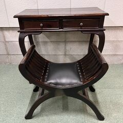 アンティーク 書机 椅子セット 猫脚 レトロ おしゃれ 幅80c...