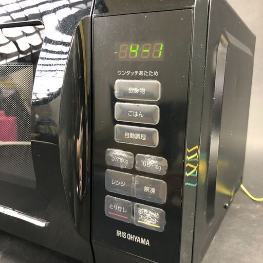4/3 終 IRIS OHYAMA  アイリスオーヤマ 電子レンジ PMB-F186-B 2023年製 50/60Hz共用 黒 25c菊E