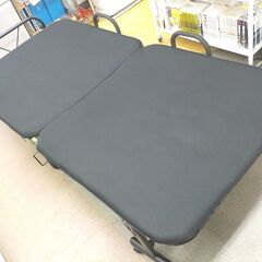 折りたたみベッド 布製メッシュ シングルサイズ 折り畳み シングルベッド ブラック 西岡店の画像
