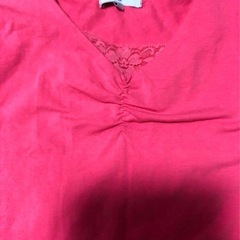 未着用　レースが可愛いピンクのTシャツ　ＬLの画像