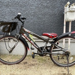 引き取り限定子供用自転車 黒 前後シート付き