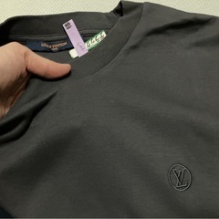 【手渡し1000円引】メンズL　厚手半袖Tシャツ チャコールグレーの画像