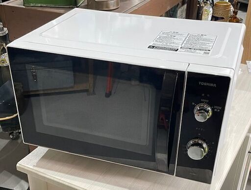 【TOSHIBA 東芝】電子レンジ ER-WM17 2022年 ホワイト 左開き フラットタイプ お手入れラクラク ダイヤル操作 シンプル