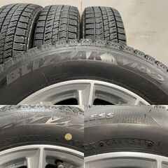 【BS BLIZZAK VRX2 165/65R14】スタッドレス【HOT STUFF Exceeder 14インチ 5J4HPCD100+38】21年製 バリ溝 ルーミー等　(KTK397)クレジットカード QRコード決済可能の画像