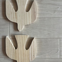 鳥　オーナメント　木製　モビール　2つセット