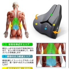Meikaso 腰クッション ランバーサポート ファッション背もたれ カークッション ウェストクッション 着座 アップグレード ハイエンド 運転 腰楽 低反発 枕 通気性 人間工学 腰サポート 車用品 オフィスチェア用品 (グレー)の画像