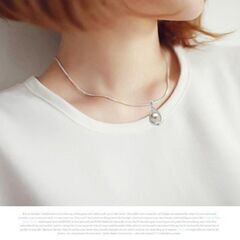 シルバー/フェイクパールネックレス（新品）おすすめの画像