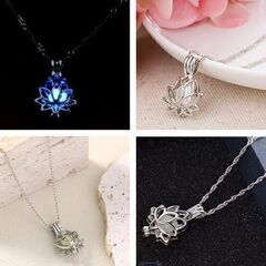 光るロータスネックレス/蓮の花（新品）の画像