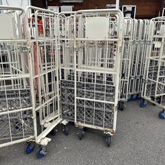 再入荷‼️5669【戸塚区引取り限定】折りたたみ式金属カゴ台車 4輪キャスター 1台の価格です の画像