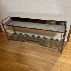 【商談中】コンロ奥ラック ２段 ステンレス棚板　キッチンラックの画像