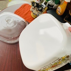 値下げ❗️★パイレックス蓋コーニングパイロセラム・ベジタブル柄★大きめです。の画像