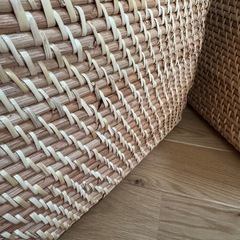 【新品　未使用】　
無印良品　重なるラタン角型バスケット・大の画像