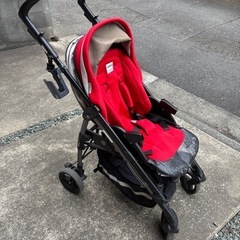 【差し上げます】ペグペレーゴ　Si ベビーカー　赤xグレーx黒
の画像