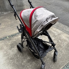 【差し上げます】ペグペレーゴ　Si ベビーカー　赤xグレーx黒
の画像