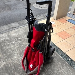 【差し上げます】ペグペレーゴ　Si ベビーカー　赤xグレーx黒
の画像