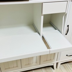 家電収納付食器棚　ホワイト　2台セットの画像