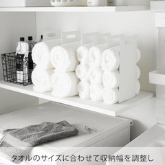 山崎実業(Yamazaki) 連結 タオル 収納 ラック 2個組 ホワイトタワー towerの画像