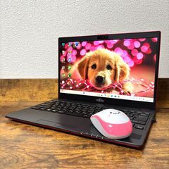 オフィス＆新品マウス付き】赤色モデル ノートパソコン 富士通 FMV