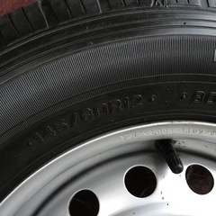 ダイハツ純正 4J 12インチスチールホイール 2024年製造 ダンロップ VAN01 145／80R12 6P.R 4本set ハイゼットトラック カーゴ等にの画像