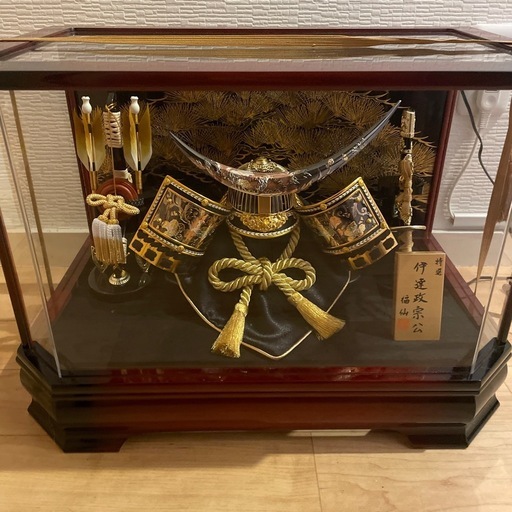 伊達政宗公 木製飾り ガラスケース入