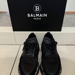 BALMAIN ブラック モノグラム B-Bold ローカットス...