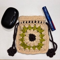 【ハンドメイド】かぎ編み 巾着 ポーチ
