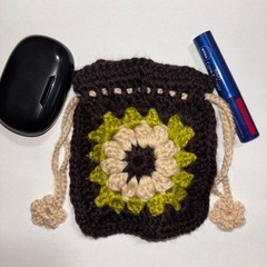 【ハンドメイド】かぎ編み 巾着 ポーチ